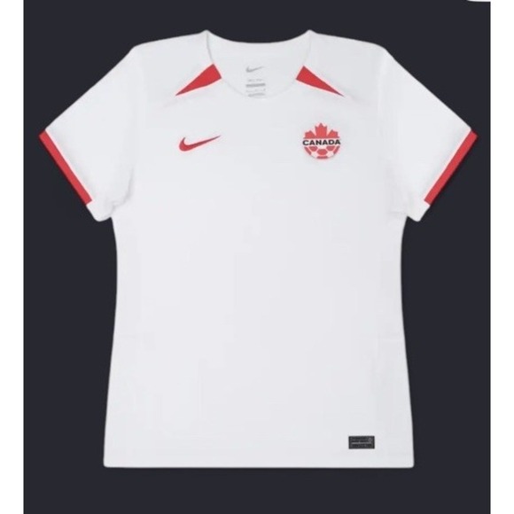 Nike Canada Soccer Jersey Women Medium | White Dri-FIT Slim Fit Shirt | NWT - Picture 1 of 6